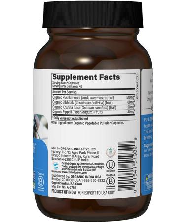 Organic India Full Breath Respiratory Support - 90 Veg Caps | Natural Respiratory Help - Buy Online on GoSupps.com