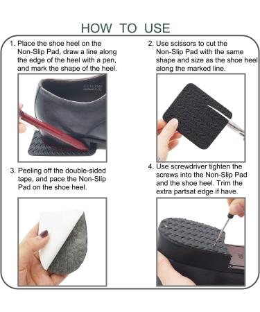 JL-Group Non-Slip Shoe Pads - Adhesive Sole Protectors & Rubber Heel Repair Kit - 2 Pairs (Black) - Buy Online on GoSupps.com