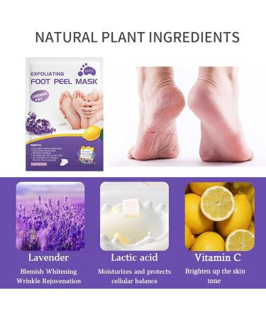 2 Pairs Foot Peel Mask for Hard Skin Exfoliating Foot Peel Mask Callus Remover For Feet Cracked Heel Treatment Foot Mask Peel Foot Moisturiser Socks for Cracked Heel Dead & Dry Skin Lavender - Buy Online on GoSupps.com
