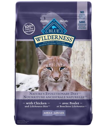 Blue Buffalo Wilderness High Protein Grain Free Natural Adult Dry Cat Food Chicken 5.4 Kg Bag - Large Bag Kibble Chicken Large Bag