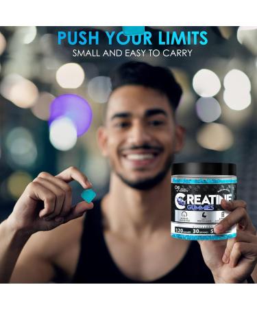 Creatine Monohydrate Gummies 5g for Men & Women 120 Count Blueberry Chewables Creatine Monohydrate for Muscle Strength Muscle Builder Energy Boost Pre-Workout Supplement Blueberry 120 Count - Buy Online on GoSupps.com