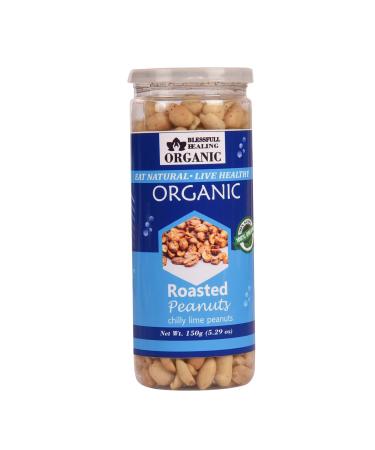Blessfull Healing Organic Natural Vegan Chilly Lime Roasted Peanuts Crunchy Healthy Snacks 150 Gram