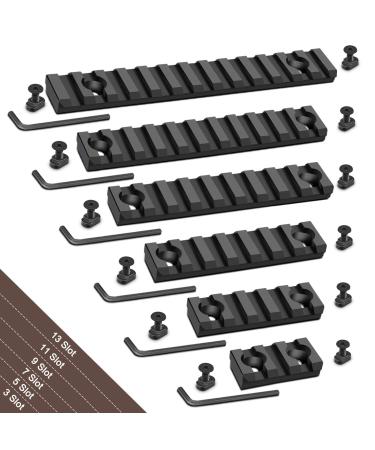 Bontok Picatinny Rail Set, 3-Slot 5-Slot 7-Slot 9-Slot 11-Slot 13-Slot Aluminum Picatinny Rails Section with 13 T-Nuts & 13 Screws & 6 Allen Wrench