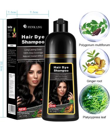 Dark Brown Hair Dye Shampoo for Women & Men 3 in 1- Hair Color Shampoo Hair Dye Shampoo for Gray Hair Instant Hair Coloring Shampoo 500ML (Dark Brown) - Buy Online on GoSupps.com