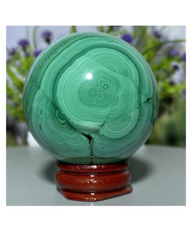 Natural Sphere Green Malachite Crystal Ball Natural Geode Hand Polished Gift Stone Home Decoration 1pc 350-370g