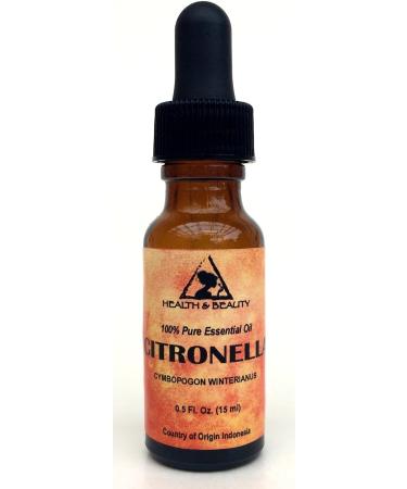 Citronella Essential Oil Organic Aromatherapy Therapeutic Grade 100% Pure Natural 0.5 oz 15 ml with Glass Dropper - Buy Online on GoSupps.com
