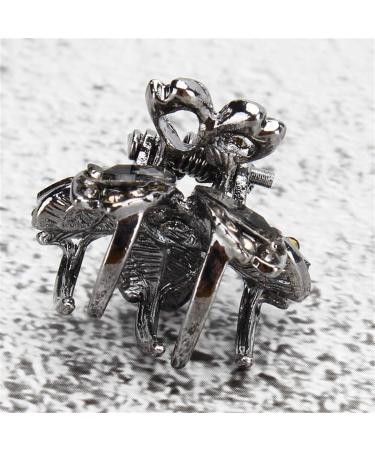 Winwinfly Vintage Flower Hair Claw Clips for Women | Black Rhinestone Hair Clip for Wedding Party Bridal School & Office - Gray A - Buy Online on GoSupps.com