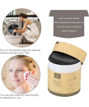 Unimeix Washable Makeup Remover Pads - 20 Reusable Cotton Cushions with Laundry Bag & Bamboo Tube | Eco-Friendly Sustainable Beauty Essentials - Buy Online on GoSupps.com