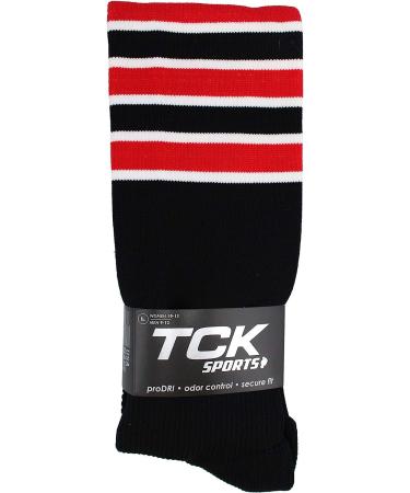 TCK Elite Performance Baseball Softball Socks Black/White/Scarlet - Medium | Men's Women's Dugout Socks - Buy Online on GoSupps.com