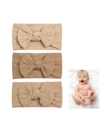 3 pieces of headband girl hair band baby newborn set turban grinding front ligaments hair bands children newborn elastic nylon baby loops headgear children loop head bands for girl toddler
