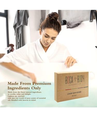 Boca Body Aesthetics Bath Bombs Gift Set - 12 USA Designed Fizzies with Shea & Cocoa Butter for Dry Skin Moisturize - Perfect for Bubble Spa - 1 Count (Pack of 12) - Buy Online on GoSupps.com