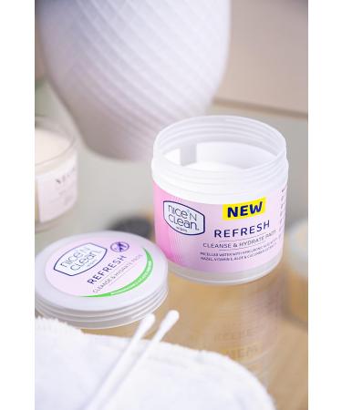 Nice 'N Clean Refresh Cleansing Pads with Micellar Water, Hyaluronic Acid & Vitamin E - 60 Biodegradable Face Wipes - Buy Online on GoSupps.com