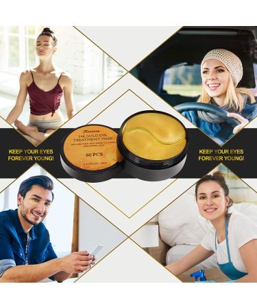 Fivewan 24k Gold Under Eye Patches - 60 Pcs Anti-Aging Eye Mask with Collagen & Hyaluronic Acid for Dark Circles, Puffiness, and Wrinkles - 30 Pairs - Buy Online on GoSupps.com