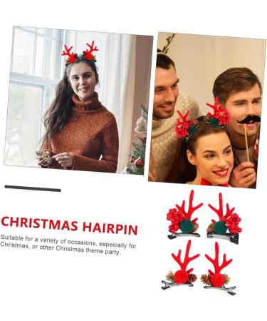 minkissy 2 Pairs Christmas Hair Clips Christmas Theme Hairpins Decorative Hair Barrette Kids Hairpin Cute Hair Clips Antler Barrettes Deer Ear Hair Barrettes Miss Foam Fragments Girl - Buy Online on GoSupps.com
