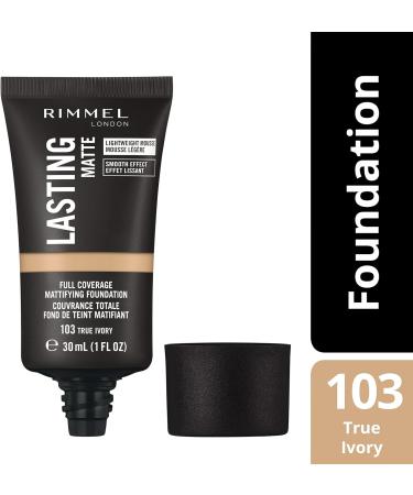 Rimmel Lasting Matte Full Coverage Foundation - 30ml, Shade 102 True Ivory - Buy Online on GoSupps.com