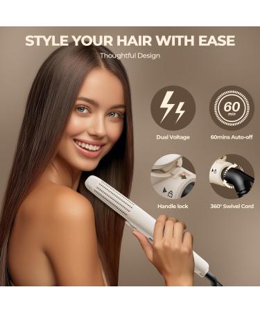 MiroPure 2-in-1 Flat Iron Hair Straightener & Curler - Titanium Ceramic Ionic Styler with Cool Air Dual Voltage & Auto Off for Travel - Buy Online on GoSupps.com