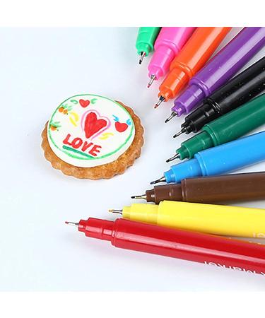 Edible Food Colour Pens 10 Colours Double Sided Food Grade Food Coloring Markers Icing Pens with Fine & Thick Tip Cookies Baking Marker Gourmet Writers for Cake Decorating Frosting - Buy Online on GoSupps.com