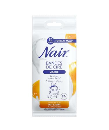 Nair Cold Wax Strips for Face - Sensitive Skin 97% Natural with Milk & Honey 12 Strips - International Shipping - Buy Online on GoSupps.com