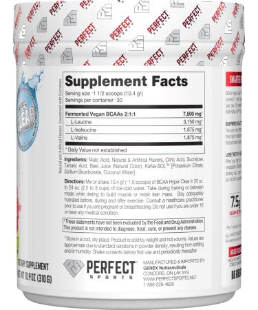 Buy PERFECT SPORTS BCAA Hyper Clear - 7.5G Vegan BCAAs 310G Intense Watermelon | International Shipping Available - Buy Online on GoSupps.com