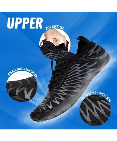 Ashion Unisex Barefoot Shoes - Breathable Water Shoes for Men & Women | Slipproof Summer Beach Aquasiums 39 EU - Gray & Black - Buy Online on GoSupps.com