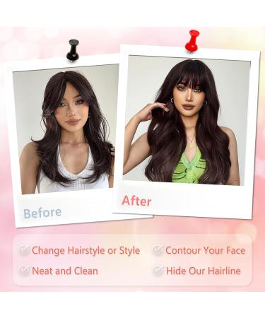 Hair Toppers for Thinning Hair Bangs Hair Clip in Extensions Top Hair Pieces French Hair Bangs Fringe Hair Extension One Piece Clip on Front Bangs Hairpiece Forehead Topper for Girls Women Dark Brown - Buy Online on GoSupps.com