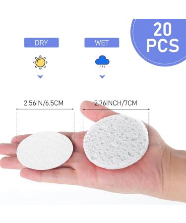 WLLHYF 20 Pack Compressed Facial Sponges - Natural Cellulose, Professional Spa Sponges for Face Cleansing and Makeup Removal - Buy Online on GoSupps.com