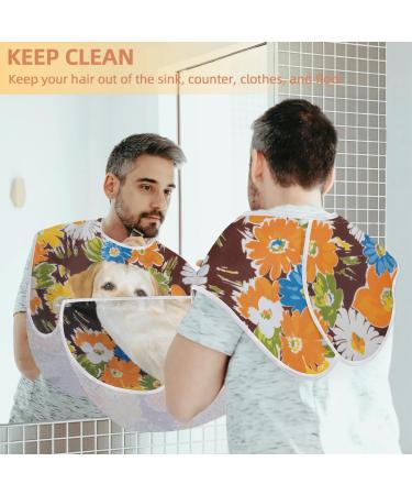 Dog Flower Beard Bib Apron for Men - Non-Stick Waterproof Grooming Cape with Suction Cups | Perfect Gift for Shaving & Trimming - Buy Online on GoSupps.com