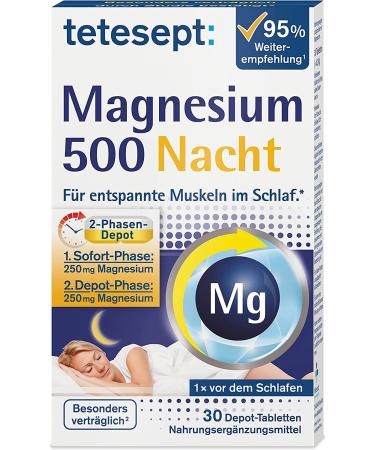 tetesept Magnesium 400 - Dietary Supplement for Muscles Heart & Nerves - Very Easy to Swallow Due to Small Tablet Size