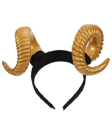 Amosfun bull headband animal antlead of headlist horn headdress party horn headdress dress up hair hoop for banquet festival theme party