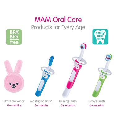 MAM Massaging Baby Toothbrush & Gum Cleaner with Brushy The Bear Character - Interactive App Included - Blue - Boys 3+ Months - 1 Count - Buy Online on GoSupps.com