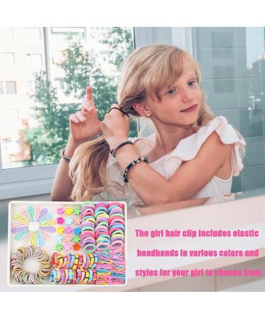 Girls Hair Accessories Set | Colorful Hair Clip Hair Tie Set For Girls | Metal Snap Flower Hair Clip Set Elastic Ponytail Holders Hair Scrunchies For Girls Girl Hair Accessories Gift Set - Buy Online on GoSupps.com
