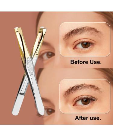 3Pcs Professional Stainless Steel Eyebrow Tweezers Set for Women Men - Buy Online on GoSupps.com