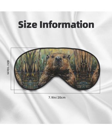 SSIMOO Beaver Print Double-Sided Eye Mask - Soft Light Blocking Sleep Mask for Enhanced Quality Sleep - Black - Buy Online on GoSupps.com