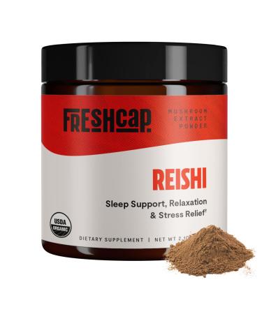 FreshCap  Reishi Mushroom Powder (60 Servings)  Supplement for Longevity  Relaxation  Better Sleep  Organic Dual Extract (27% Beta glucan  1.4% Triterpene)