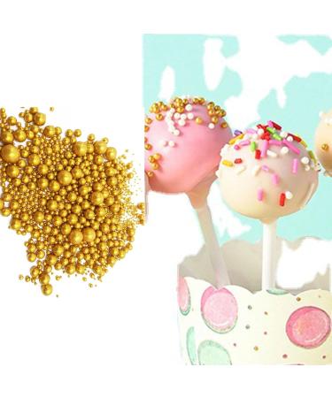 Buy Edible Gold Sprinkles - Stray Gold Crunchy Sugar Pearls 130g | Perfect for Valentine's Day Birthdays & Weddings - Gourmet Cake Decoration - Buy Online on GoSupps.com