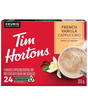 Tim Hortons French Vanilla Cappuccino Flavoured Coffee Single Serve Keurig K-Cup Pods 96 Count - Buy Online on GoSupps.com