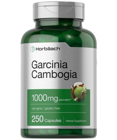 Horbaach Garcinia Cambogia Extract Pills | 1000mg | 250 Capsules | Herbal Supplement | Non-GMO Gluten Free