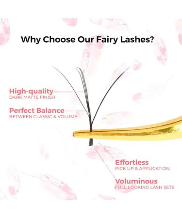 LLBA Fairy Volume Lash Extensions 3D | C CC D Curl | 0.7mm Thickness | 8-15mm Mixed Tray | Premium Matte Black Individual Eyelashes | Professional Supplies - Buy Online on GoSupps.com