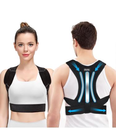 Back Support Brace Posture Corrector: Shoulder Straightener Belt for Women Men - Adjustable Lumbar Spine Corrector Strap - Relief pain from Upper Back Shoulders Neck - Clavicle Hunchback Support (M)