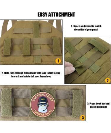 X2TKTACT Molle Strips for Attaching Tactical ID Patches - for 3-inch high Patches  Patches Display Tactical Molle Strips for Badges- 4-Count (Black) - Buy Online on GoSupps.com