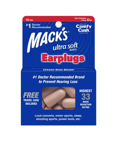 Macks Safesound Ultra soft foam earplugs 20 pieces (1 pack)