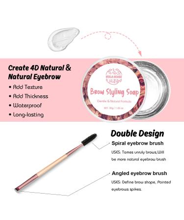 Viola House Eyebrow Gel - 2Pcs Waterproof Brow Glue & Styling Soap 30g (1.05oz) - Perfect Brow Hold & Shape - Buy Online on GoSupps.com