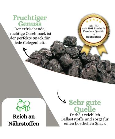  1001 Frucht 1001 Frucht Dried Blueberry - 1000 g - Candied - Wild Blueberry - No Additives - Dried Strawberries - GMO-Free - Buy Online on GoSupps.com