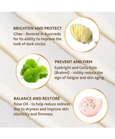 Sahajan Golden Glow Eye Balm | Anti-Aging Cream for Dark Circles Eye Bags & Wrinkles | Ghee Gotu Kola & Rose Oil | .5oz - Buy Online on GoSupps.com