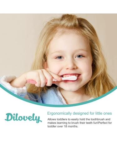 Dilovely Kids Toothbrushes 12+ Months | Baby Brush with Suction Base | Soft Bristles for Sensitive Gums | Toddler Dental Care | Anti-Choking Design | 2 Count (Blue & Pink) - Buy Online on GoSupps.com