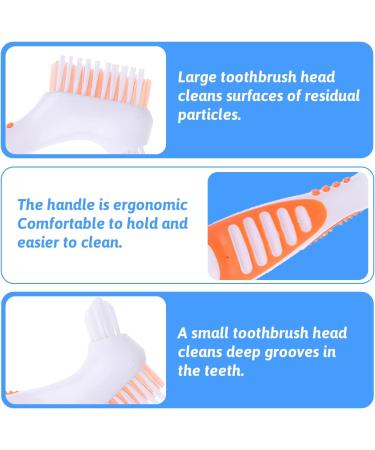 Prohesese Toothbrush Set - 2-Piece Prosthesis Cleaning Brush with Double Bristle Head for Effective False Teeth and Mouth Channel Care - Buy Online on GoSupps.com