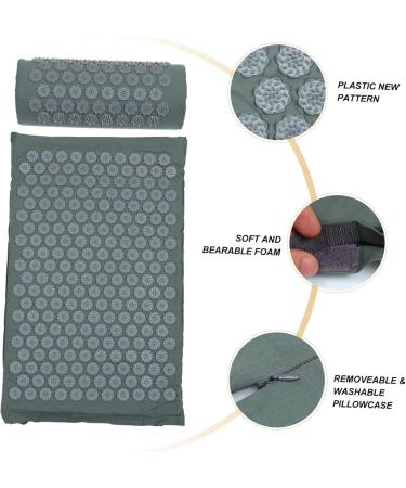 Plafope Acupuncture Massage Pillow & Yoga Mat Set - Acupressure Accessories for Enhanced Relaxation - 38x15x10cm Gray - Buy Online on GoSupps.com