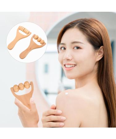 Healvian Wooden Massage Roller Set - 2-Piece Fascia & Body Massage Tool for Back Neck Legs & Shoulders - Buy Online on GoSupps.com