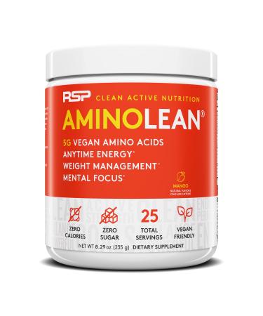 RSP Nutrition Mango Aminolean Amino Acid Supplement Powder, 8.29 OZ Mango 8.29 Ounce