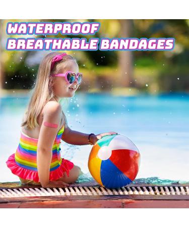 Lounsweer 200 Pcs Neon Color Kids Bandages - Waterproof, Breathable & Flexible Assorted Colors - Wound Care for Toddler Children - Buy Online on GoSupps.com